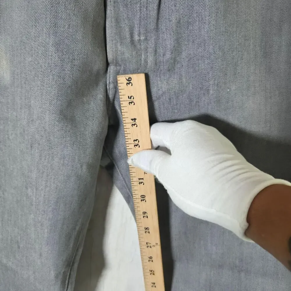 Levis 501 Jeans Mens 36x36 Gray Denim Straight Regular Fit Button Fly Classic